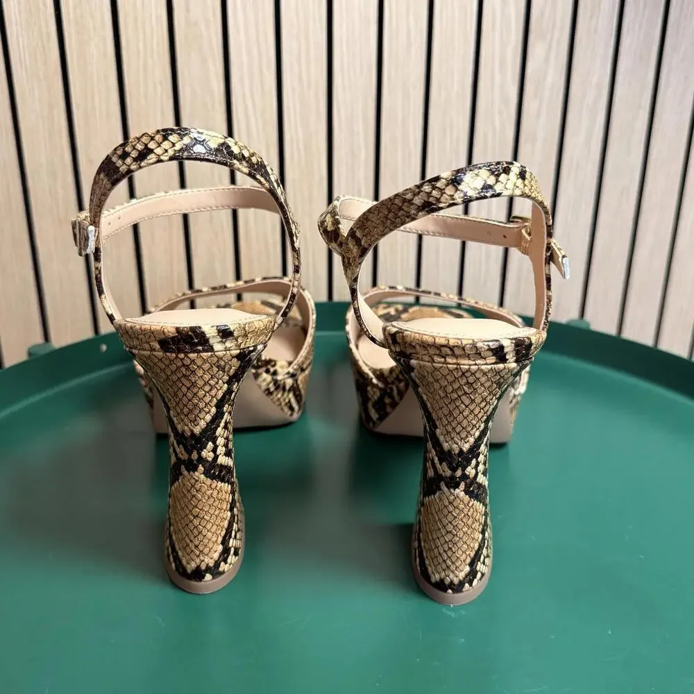 Katy‎ Perry Collections The Square Open Sandal in Snake Print (Size 8, NWT)